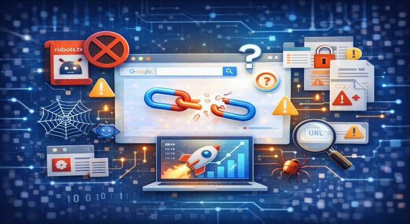 SEO troubleshooting for pages not indexed by Google.