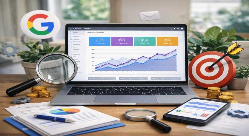 Google Search Console overview with SEO performance reports